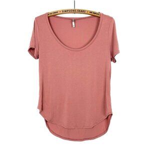 BKE CORE Womens XS Pink Scoop Neck Modal Top Oversized Super Soft